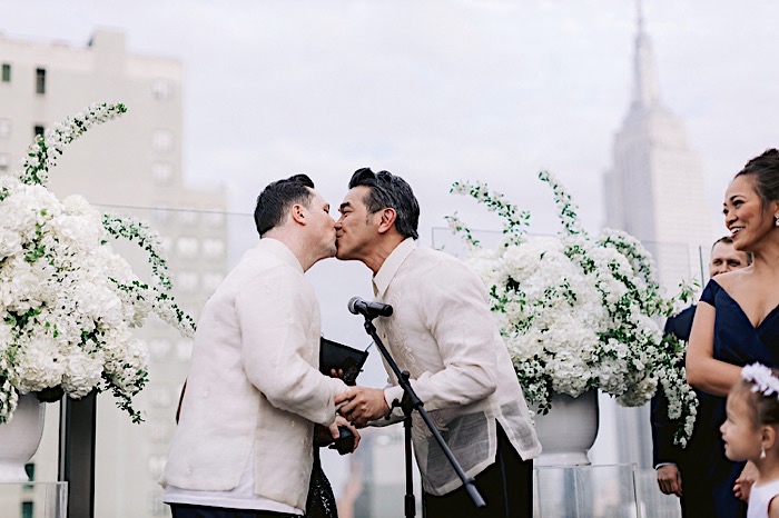 Ron and Mark sharing a kiss, NYC