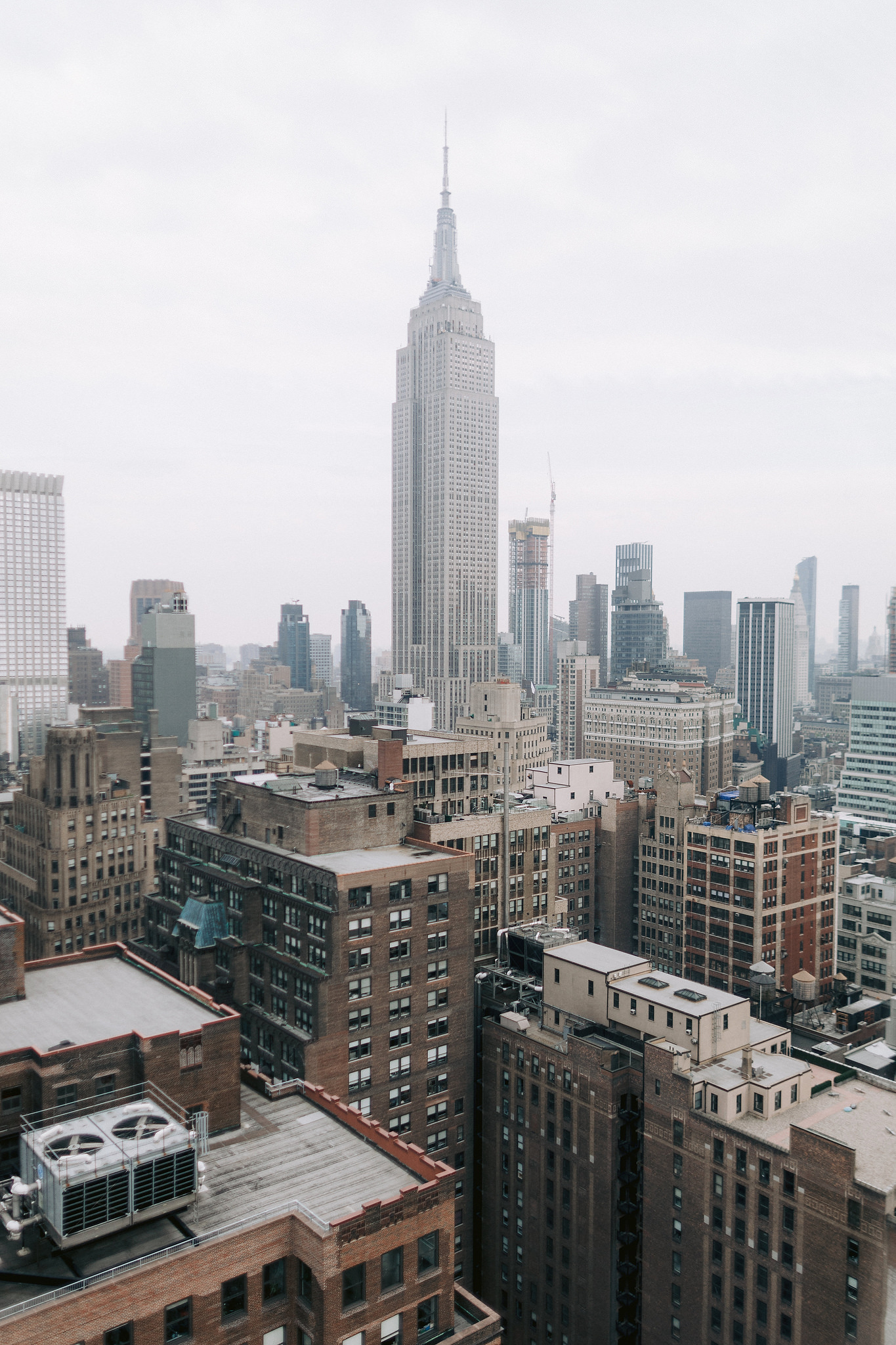A smoky view of the Empire State Building