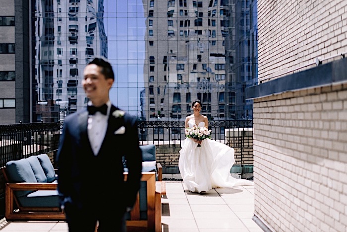 First Look on the rooftop of Essex House in Manhattan, Jenny Fu Studio, Editorial, Photojournalistic, Documentary, Wedding Photographer based in New York City, NYC Top Wedding Photographer