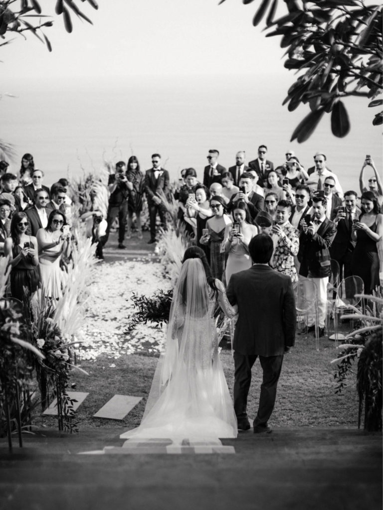 Bride walking down the aisle.