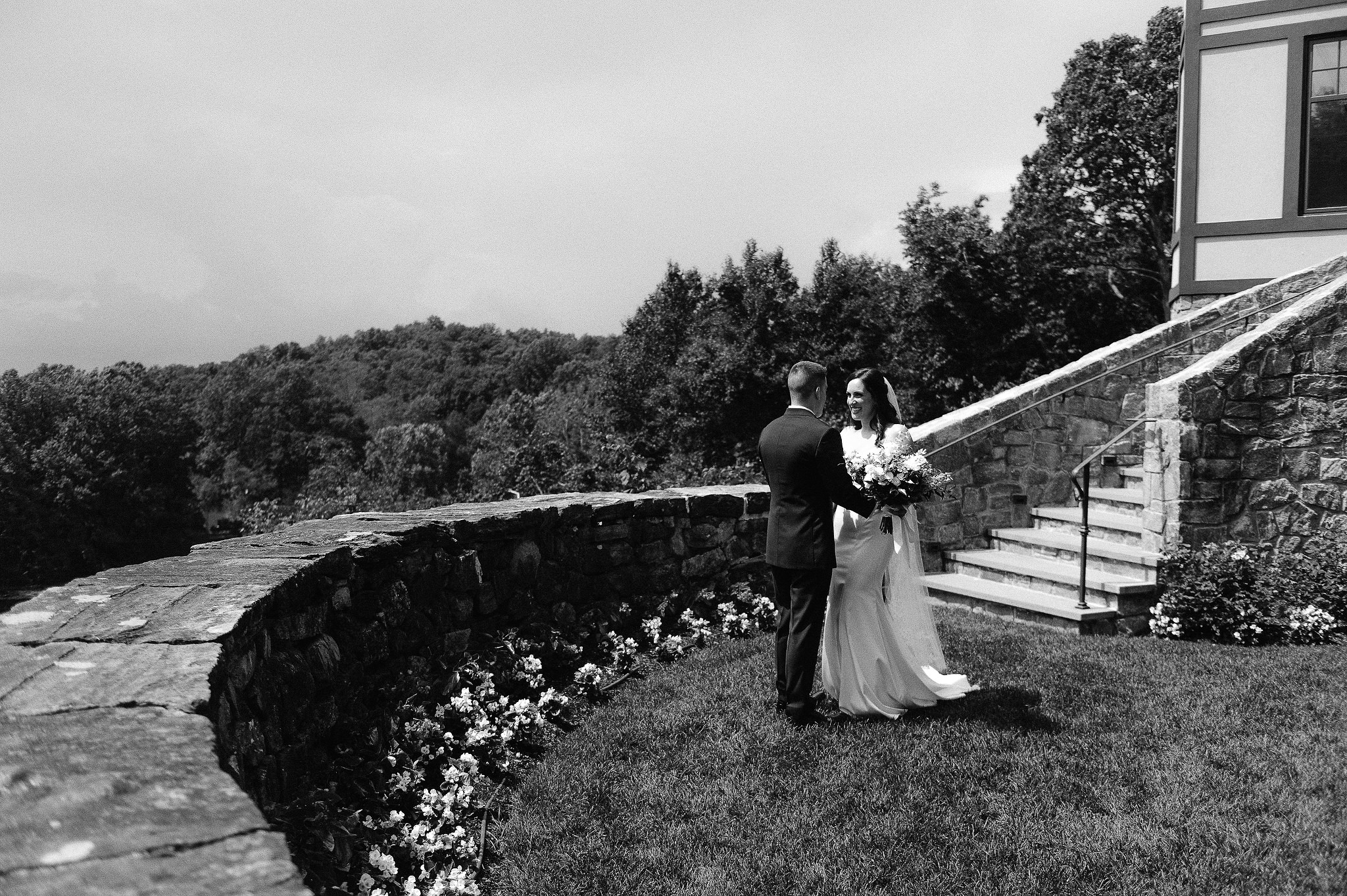 Bride and groom first look.