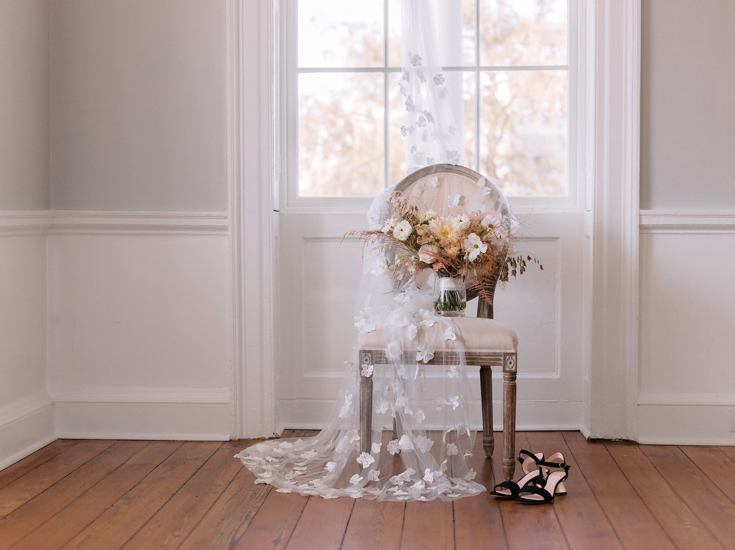 wedding florals and shoes