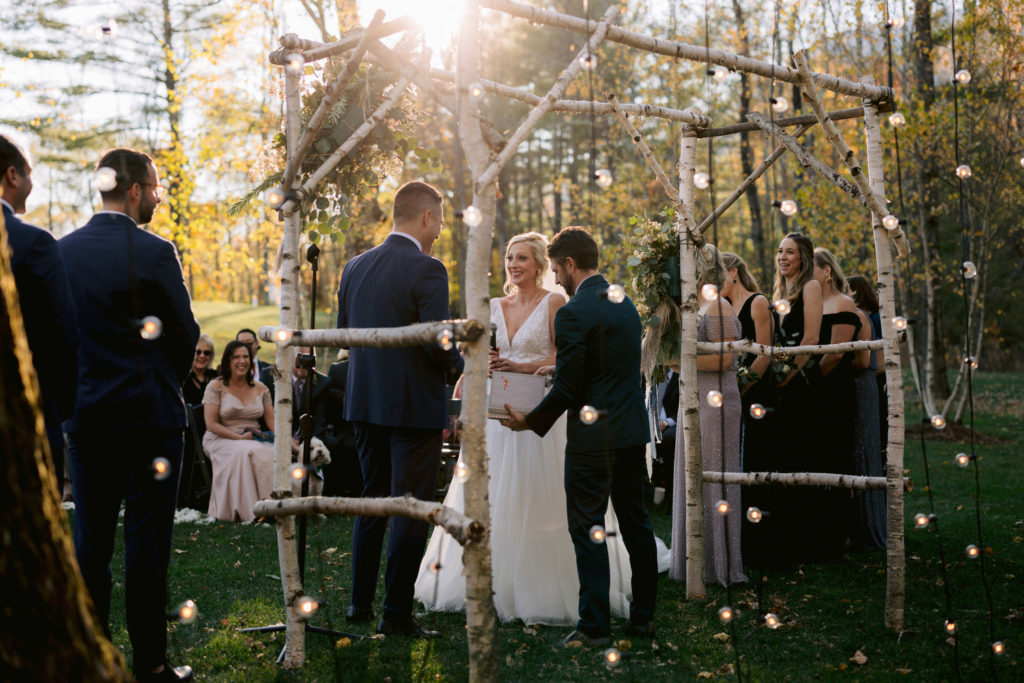 bride and groom getting married, long weekend wedding