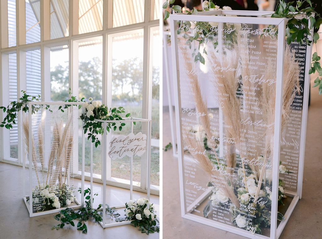 white and green wedding, foliage