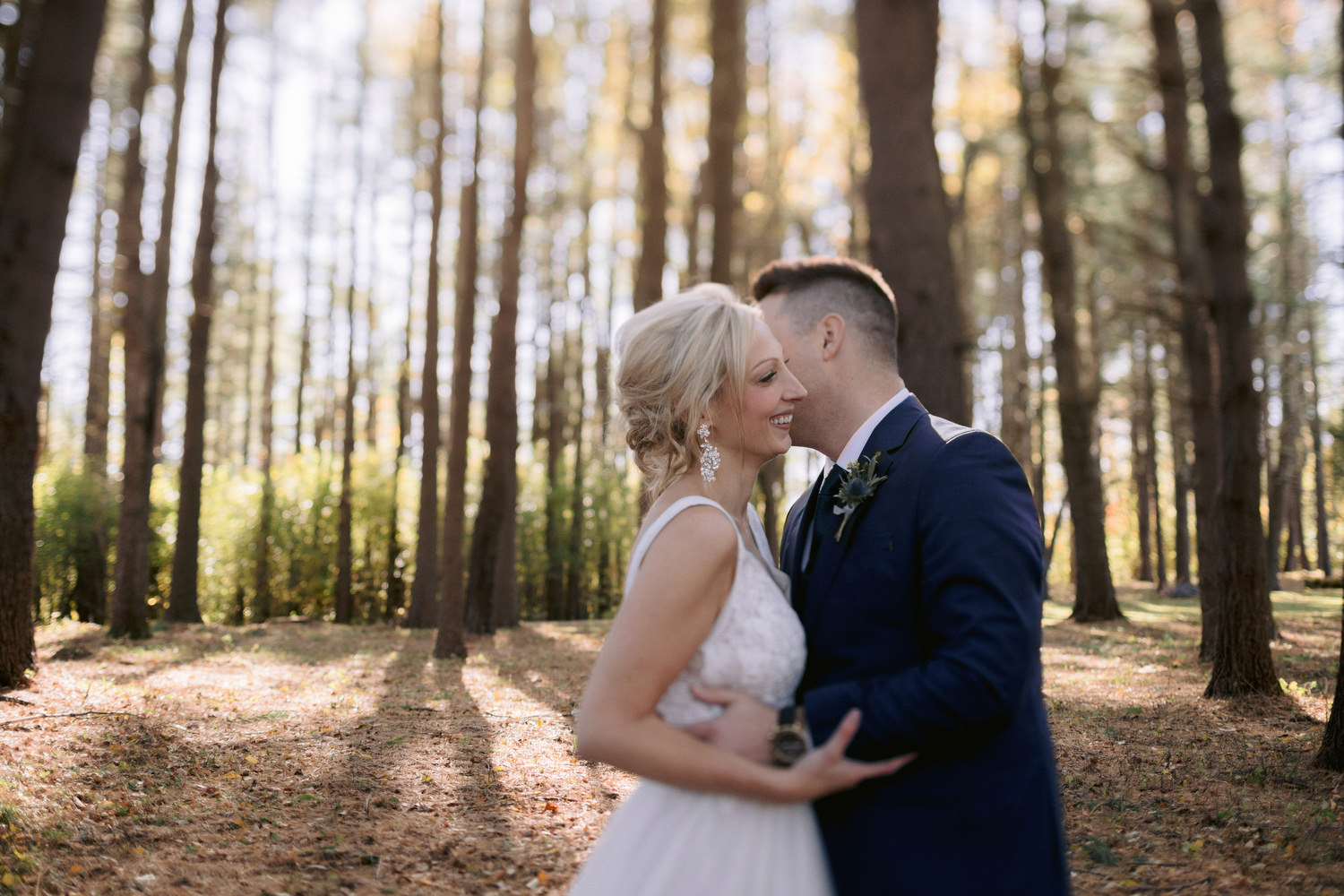 Bride and groom in Vermont, at the Inn at Manchester