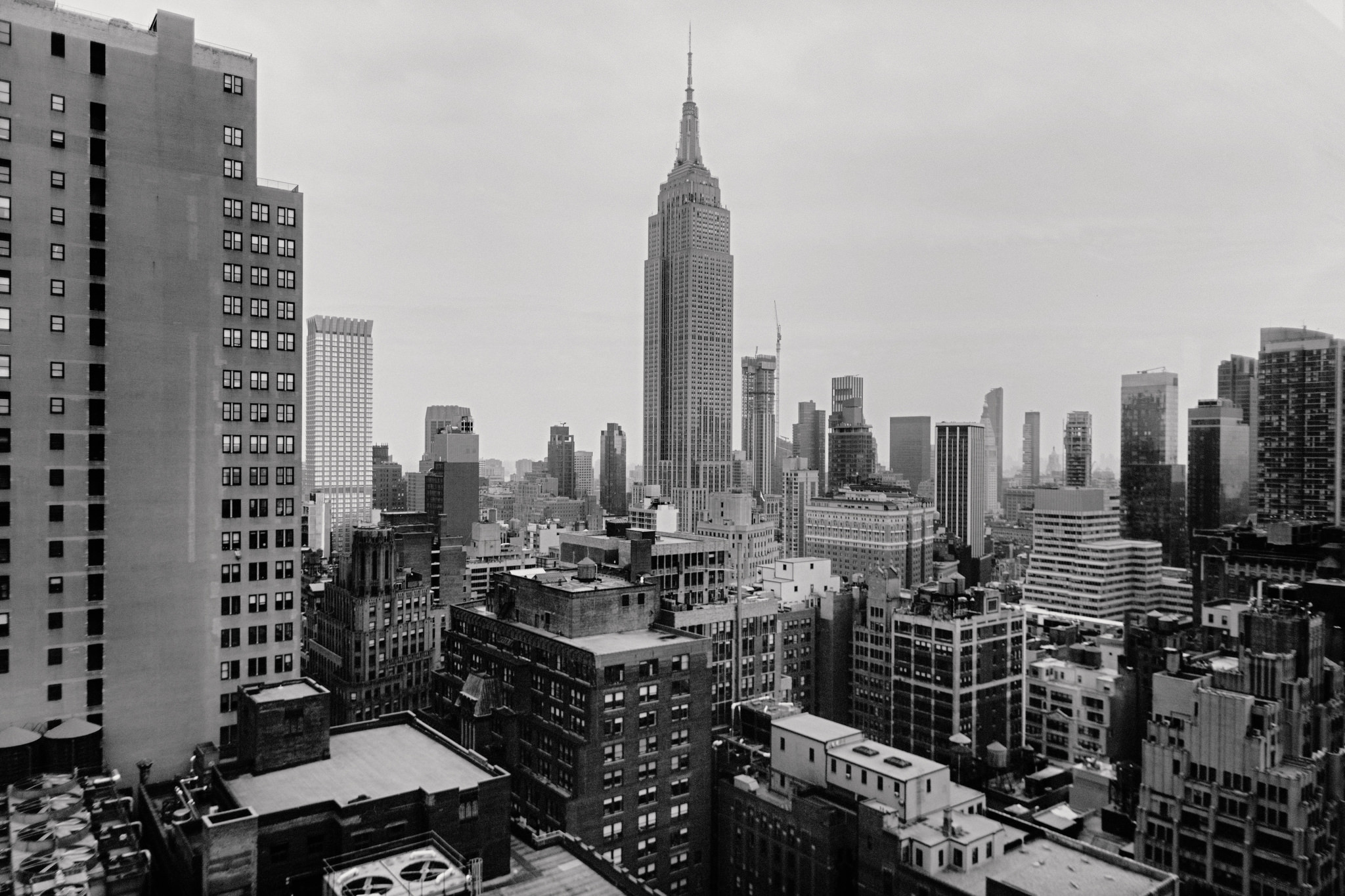 View of the Empire State Building across the city from the Skylark rooftop bar