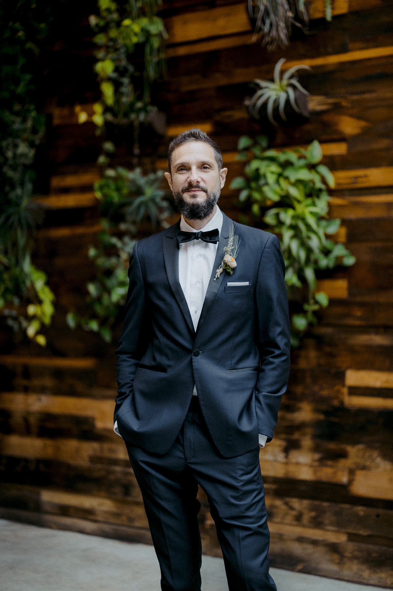 Groom at the Brooklyn Winery on his wedding day