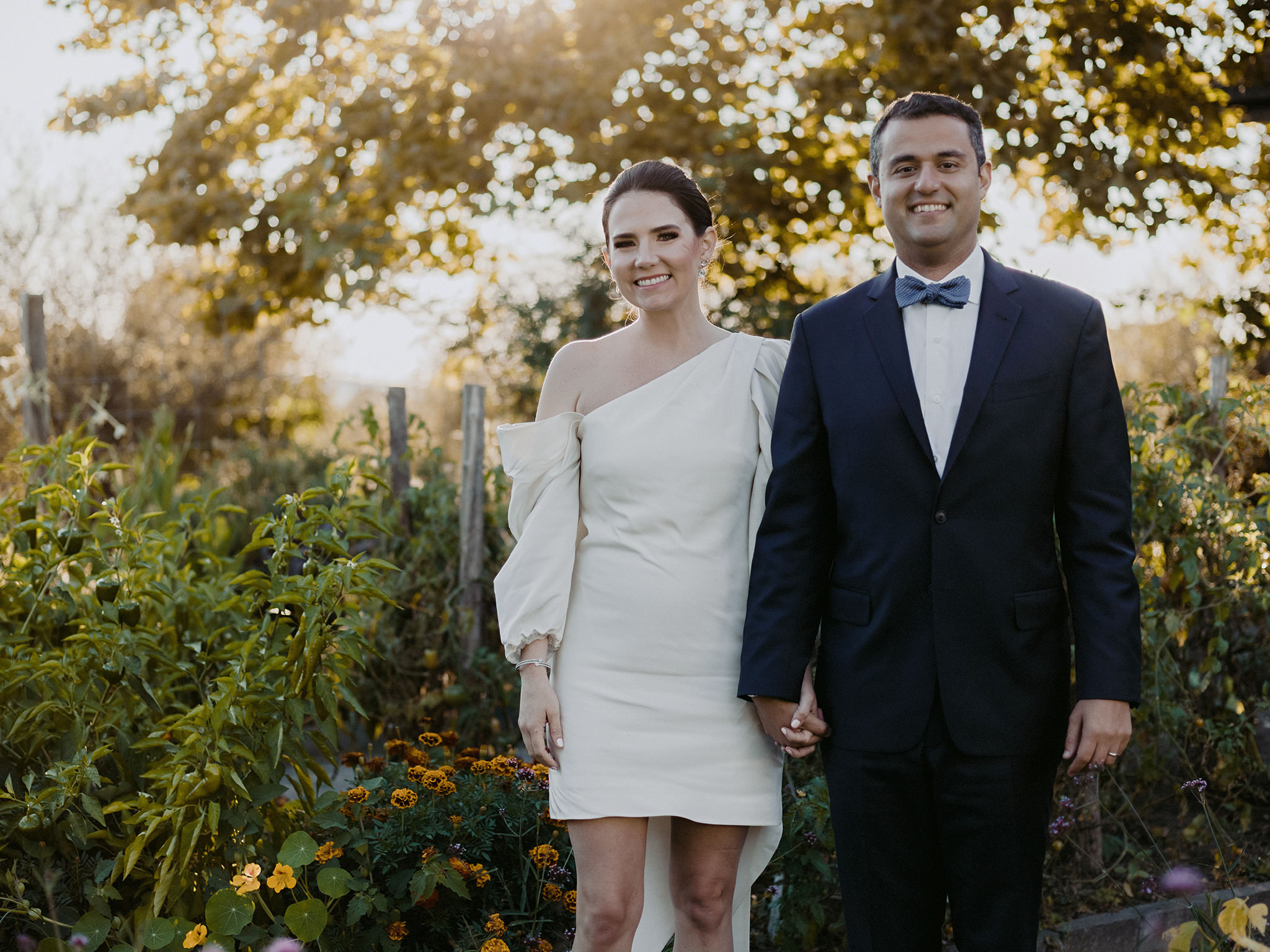 Bride and groom on wedding day at Blue Hill at Stone Farms