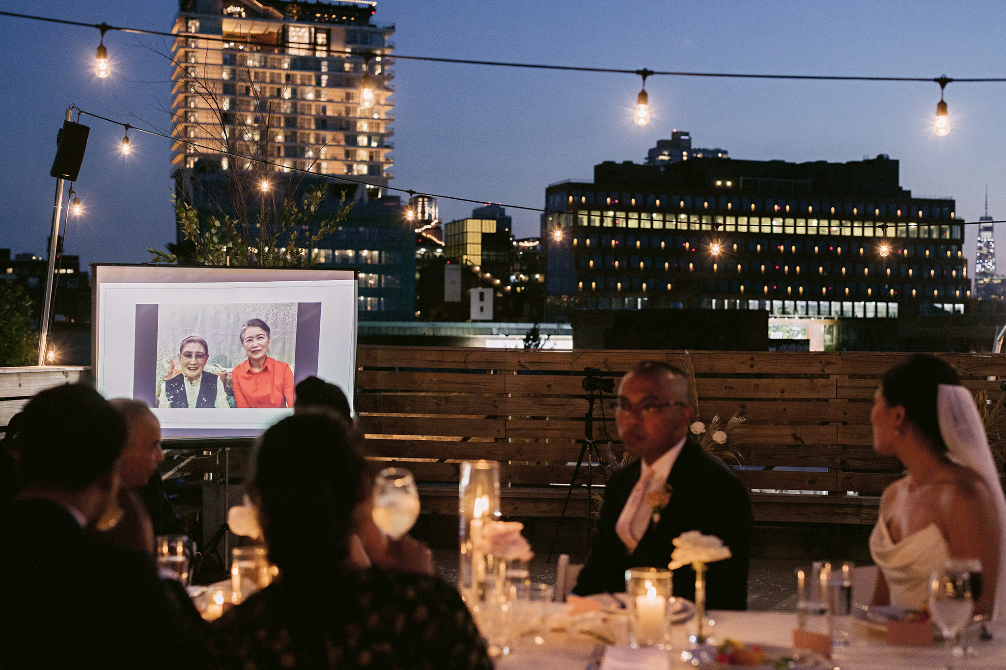 Grandparents virtually attending a wedding