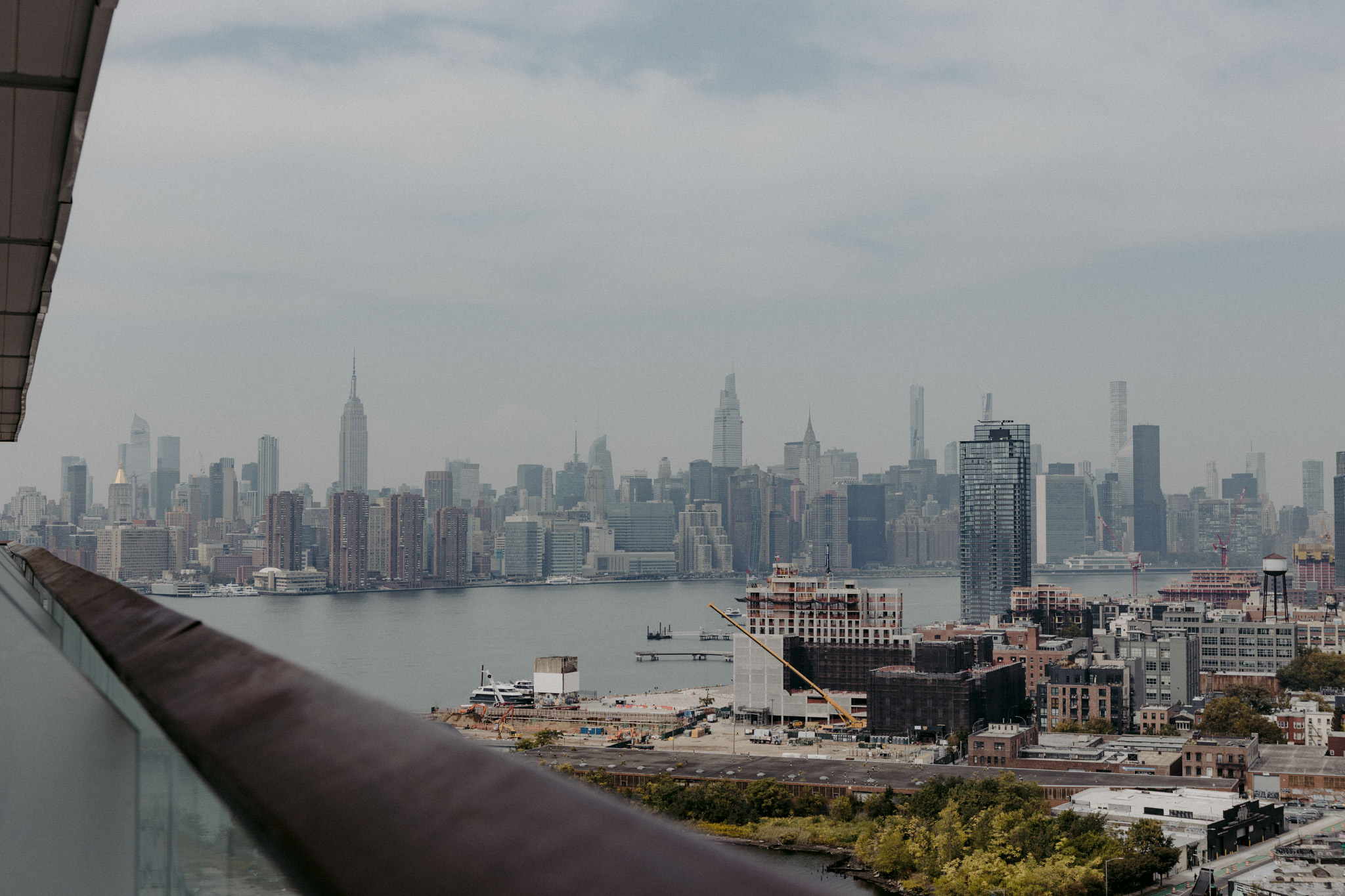 Views of the New York City skyline from the rooftop at the William Vale hotel