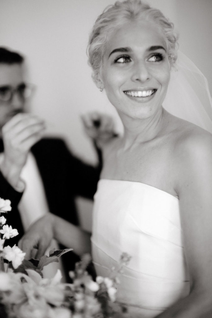 Wedding photographs of a bride at her wedding